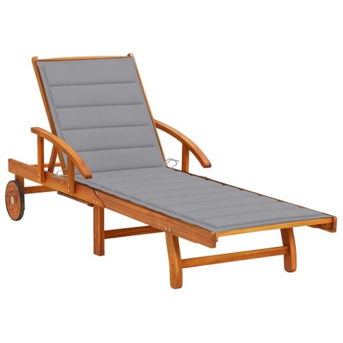 Transat Chaise Longue Bain De Soleil Lit De Jardin Terrasse Meuble D'extérieur Avec Coussin