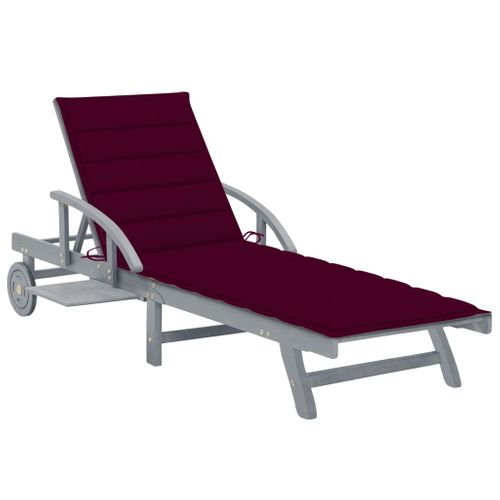 Transat Chaise Longue Bain De Soleil Lit De Jardin Terrasse Meuble D'extérieur Avec Coussin