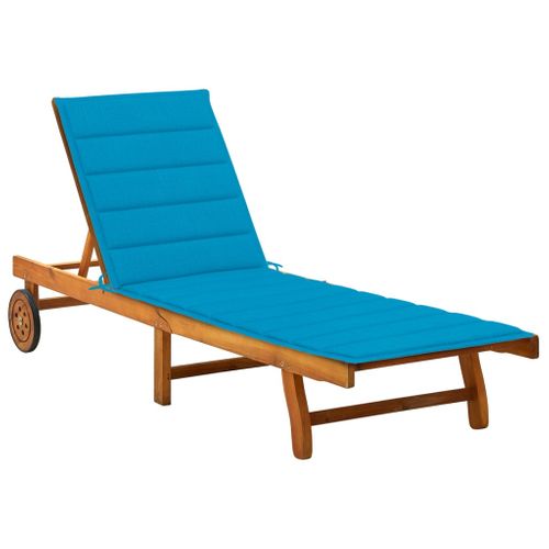 Transat Chaise Longue Bain De Soleil Lit De Jardin Terrasse Meuble D'extérieur Avec Coussin