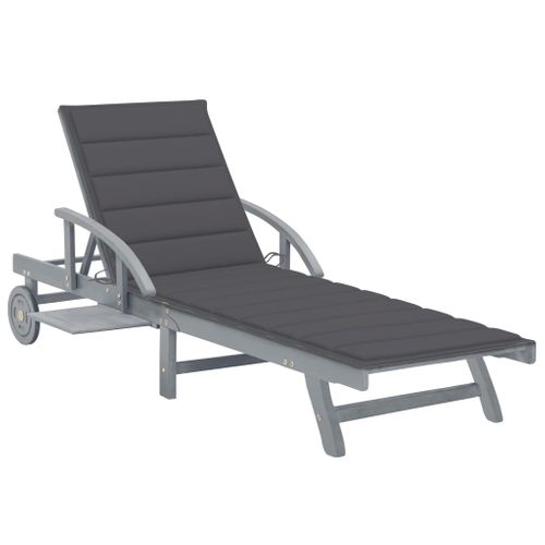 Transat Chaise Longue Bain De Soleil Lit De Jardin Terrasse Meuble D'extérieur Avec Coussin