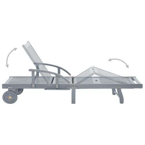 Transat Chaise Longue Bain De Soleil Lit De Jardin Terrasse Meuble D'extérieur Avec Coussin