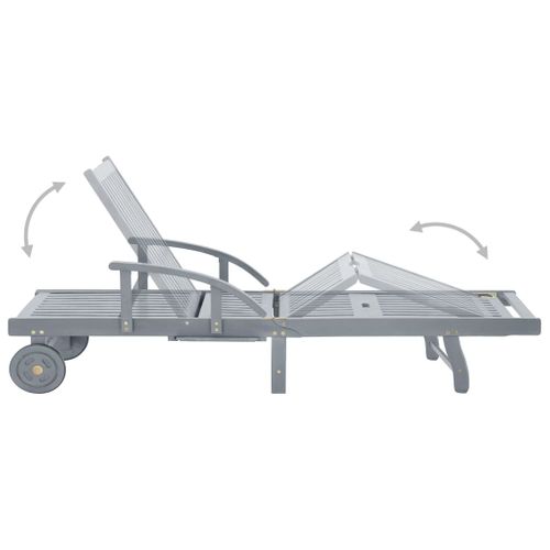 Transat Chaise Longue Bain De Soleil Lit De Jardin Terrasse Meuble D'extérieur 200 Cm