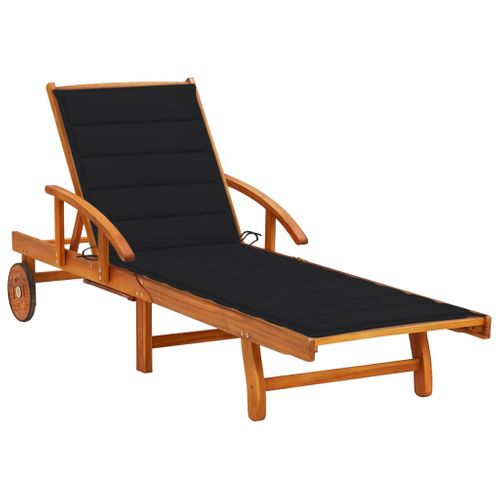Transat Chaise Longue Bain De Soleil Lit De Jardin Terrasse Meuble D'extérieur Avec Coussin