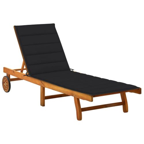 Transat Chaise Longue Bain De Soleil Lit De Jardin Terrasse Meuble D'extérieur Avec Coussin