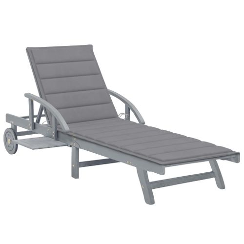 Transat Chaise Longue Bain De Soleil Lit De Jardin Terrasse Meuble D'extérieur Avec Coussin