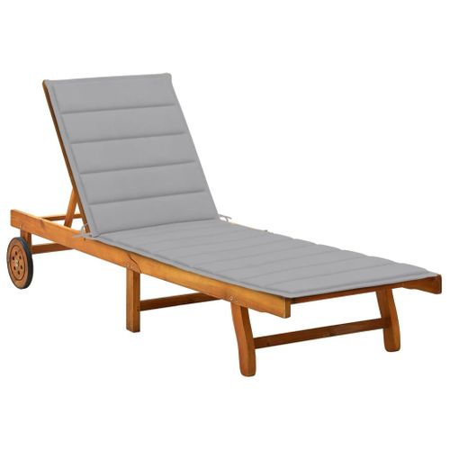 Transat Chaise Longue Bain De Soleil Lit De Jardin Terrasse Meuble D'extérieur Avec Coussin