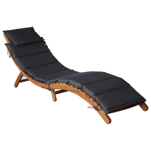 Transat Chaise Longue Bain De Soleil Lit De Jardin Terrasse Meuble D'extérieur Avec Coussin