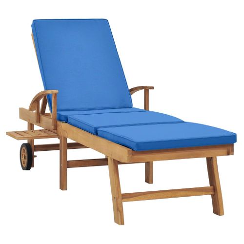 Transat Chaise Longue Bain De Soleil Lit De Jardin Terrasse Meuble D'extérieur Avec Coussin