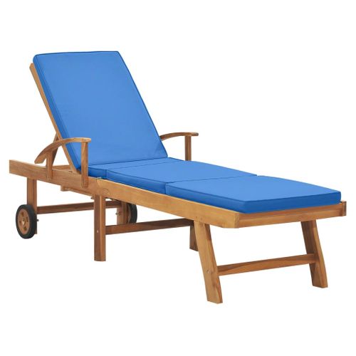 Transat Chaise Longue Bain De Soleil Lit De Jardin Terrasse Meuble D'extérieur Avec Coussin