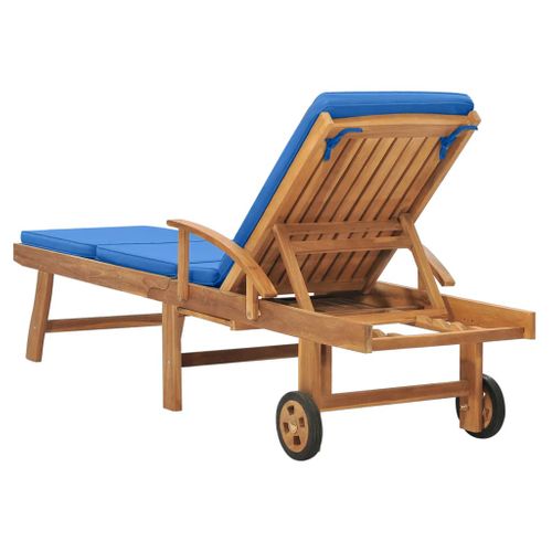 Transat Chaise Longue Bain De Soleil Lit De Jardin Terrasse Meuble D'extérieur Avec Coussin
