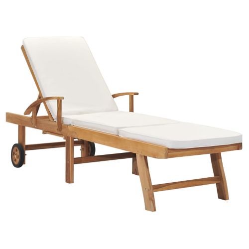 Transat Chaise Longue Bain De Soleil Lit De Jardin Terrasse Meuble D'extérieur 195 Cm