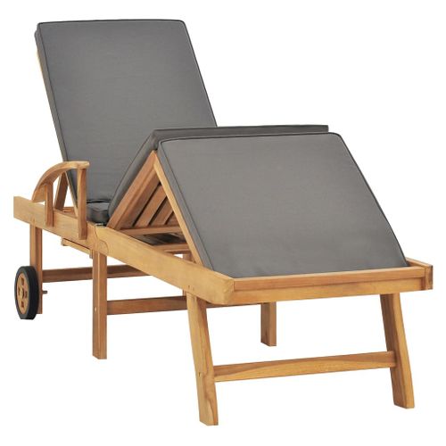 Transat Chaise Longue Bain De Soleil Lit De Jardin Terrasse Meuble D'extérieur Avec Coussin