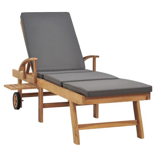 Transat Chaise Longue Bain De Soleil Lit De Jardin Terrasse Meuble D'extérieur Avec Coussin