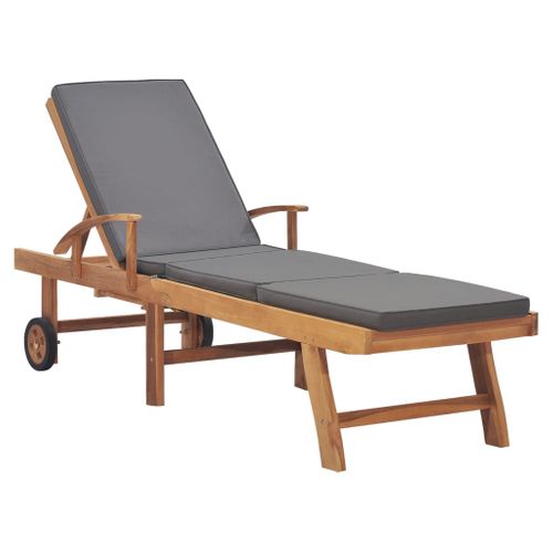 Transat Chaise Longue Bain De Soleil Lit De Jardin Terrasse Meuble D'extérieur Avec Coussin