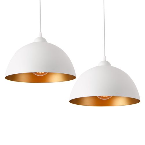 Lot De 2 Lampes à Suspension Éclairage Intérieur Hauteur Réglable Métal Diamètre 30 C