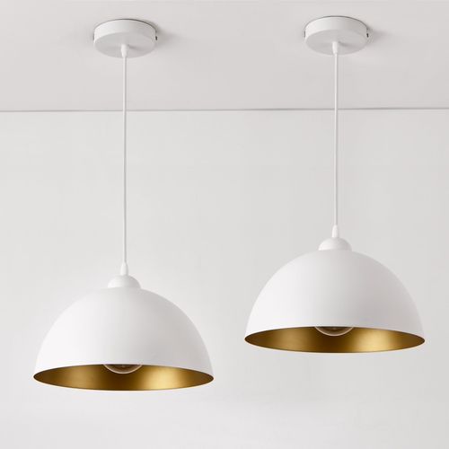 Lot De 2 Lampes à Suspension Éclairage Intérieur Hauteur Réglable Métal Diamètre 30 C