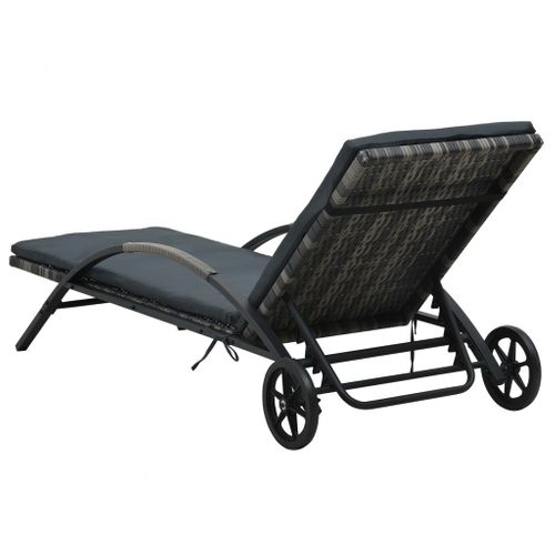 Transat Chaise Longue Bain De Soleil Lit De Jardin Terrasse Meuble D'extérieur Avec Coussin