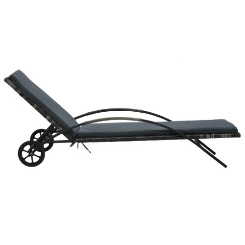Transat Chaise Longue Bain De Soleil Lit De Jardin Terrasse Meuble D'extérieur Avec Coussin