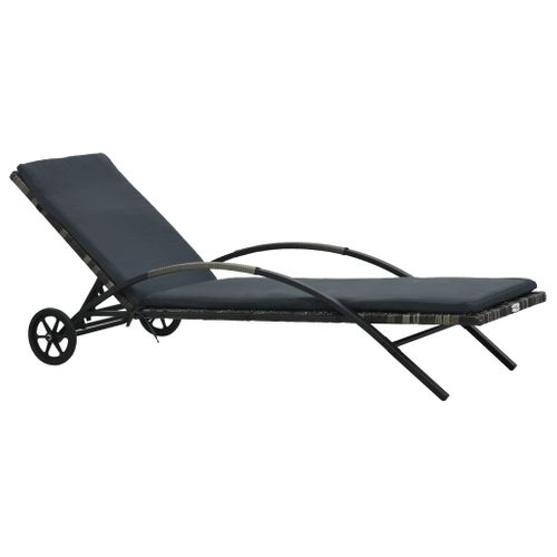 Transat Chaise Longue Bain De Soleil Lit De Jardin Terrasse Meuble D'extérieur Avec Coussin