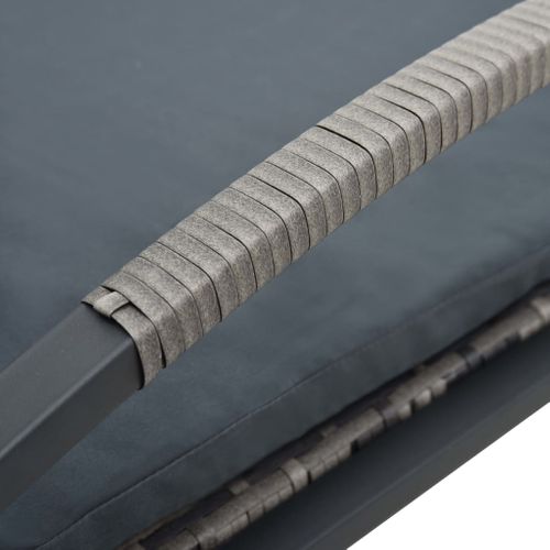 Transat Chaise Longue Bain De Soleil Lit De Jardin Terrasse Meuble D'extérieur Avec Coussin