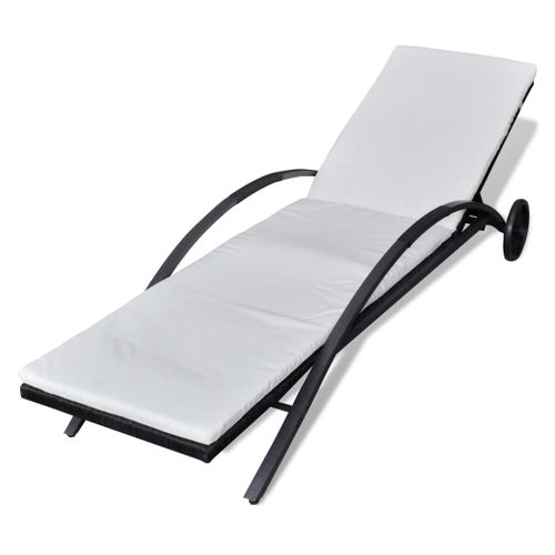 Transat Chaise Longue Bain De Soleil Lit De Jardin Terrasse Meuble D'extérieur Avec Coussin