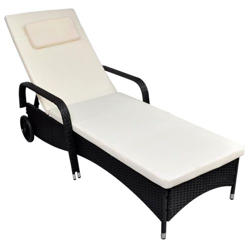 Transat Chaise Longue Bain De Soleil Lit De Jardin Terrasse Meuble D'extérieur Avec Coussin