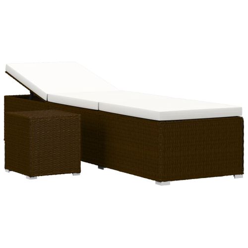 Transat Chaise Longue Bain De Soleil Lit De Jardin Terrasse Meuble D'extérieur Avec Coussin