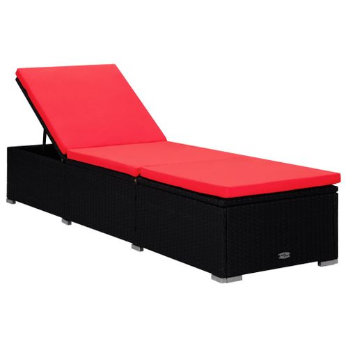 Transat Chaise Longue Bain De Soleil Lit De Jardin Terrasse Meuble D'extérieur Avec Coussin