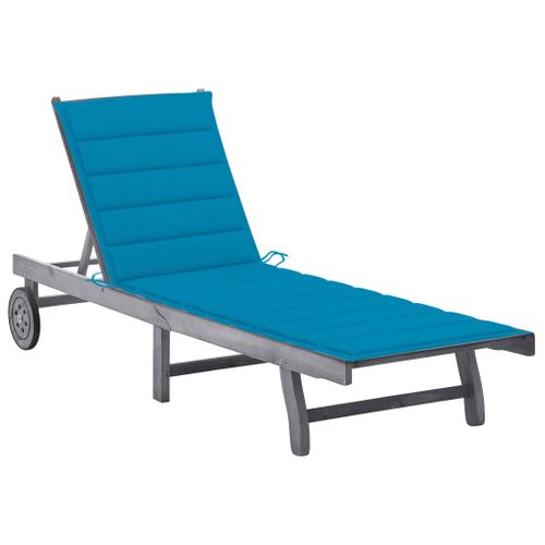 Transat Chaise Longue Bain De Soleil Lit De Jardin Terrasse Meuble D'extérieur Avec Coussin