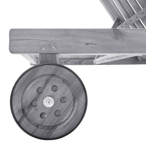 Transat Chaise Longue Bain De Soleil Lit De Jardin Terrasse Meuble D'extérieur Avec Coussin Gris