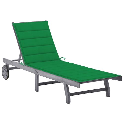 Transat Chaise Longue Bain De Soleil Lit De Jardin Terrasse Meuble D'extérieur Avec Coussin