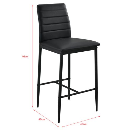 Lot De 2 Tabourets De Bar Chaises Avec Pieds En Acier Assise Synthétique Et Hauteur D