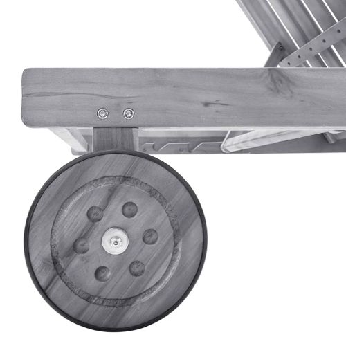 Transat Chaise Longue Bain De Soleil Lit De Jardin Terrasse Meuble D'extérieur Avec Coussin Noir