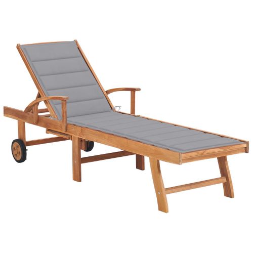 Transat Chaise Longue Bain De Soleil Lit De Jardin Terrasse Meuble D'extérieur Avec Coussin