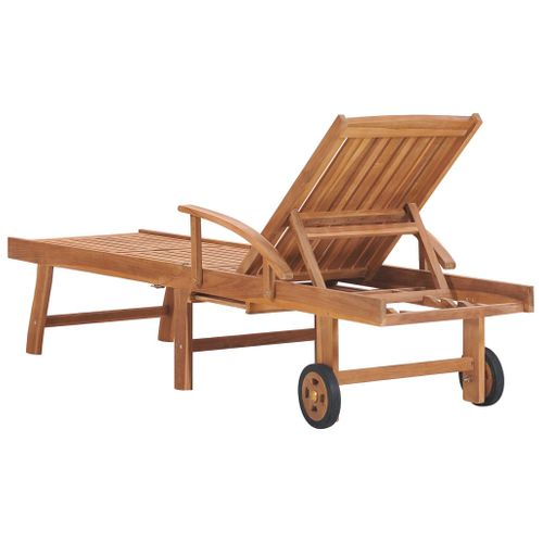 Transat Chaise Longue Bain De Soleil Lit De Jardin Terrasse Meuble D'extérieur Avec Coussin