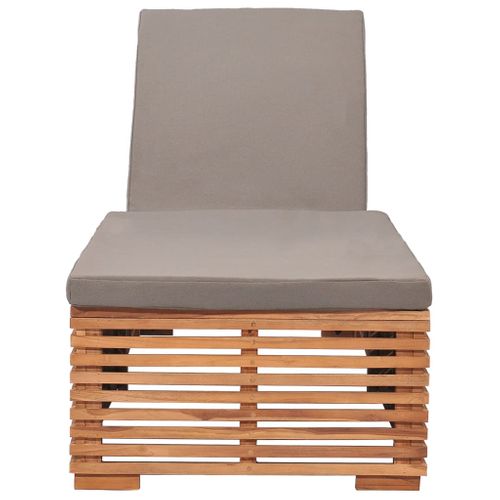 Transat Chaise Longue Bain De Soleil Lit De Jardin Terrasse Meuble D'extérieur Avec Coussin Gris
