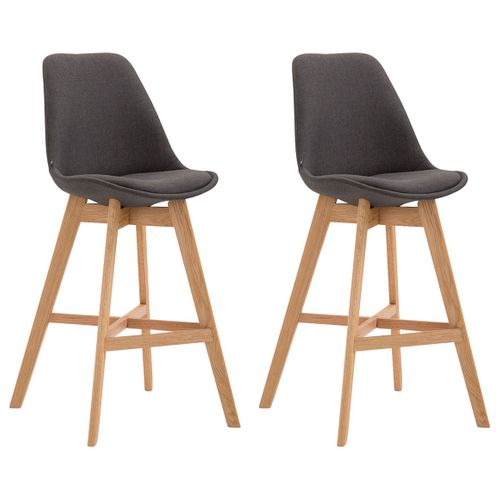Lot De 2 Tabouret De Bar Chaise Haute Design Moderne En Tissu Gris Foncé 10_0001302
