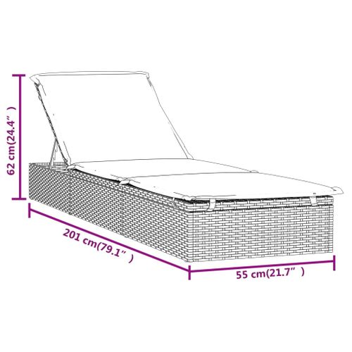 Transat Chaise Longue Bain De Soleil Lit De Jardin Terrasse Meuble D'extérieur Avec C
