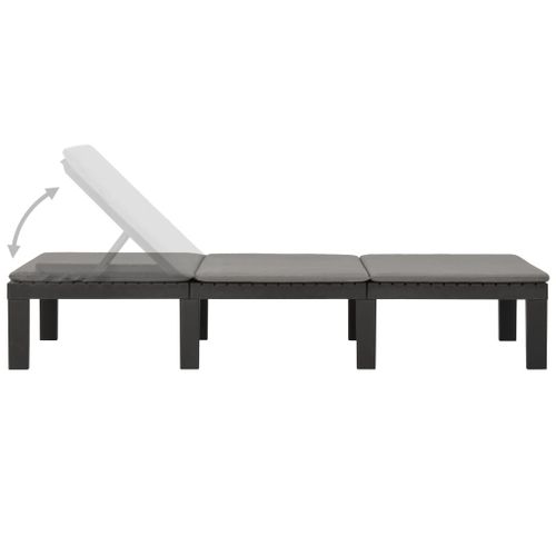 Transat Chaise Longue Bain De Soleil Lit De Jardin Terrasse Meuble D'extérieur Avec Coussin