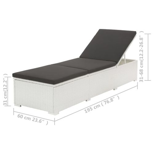 Transat Chaise Longue Bain De Soleil Lit De Jardin Terrasse Meuble D'extérieur Avec C