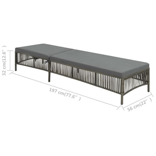 Transat Chaise Longue Bain De Soleil Lit De Jardin Terrasse Meuble D'extérieur Avec C