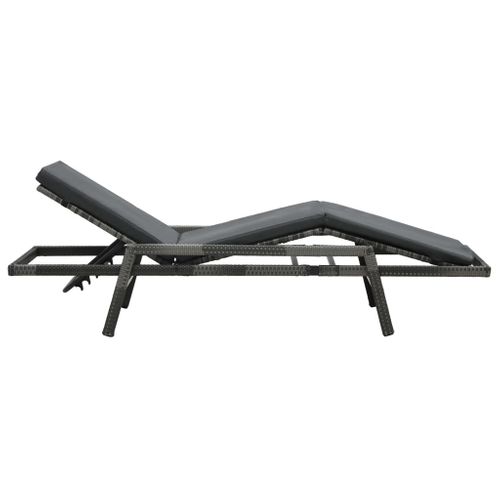 Transat Chaise Longue Bain De Soleil Lit De Jardin Terrasse Meuble D'extérieur Avec C
