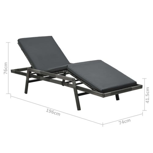 Transat Chaise Longue Bain De Soleil Lit De Jardin Terrasse Meuble D'extérieur Avec C