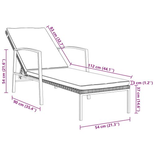 Transat Chaise Longue Bain De Soleil Lit De Jardin Terrasse Meuble D'extérieur Avec C
