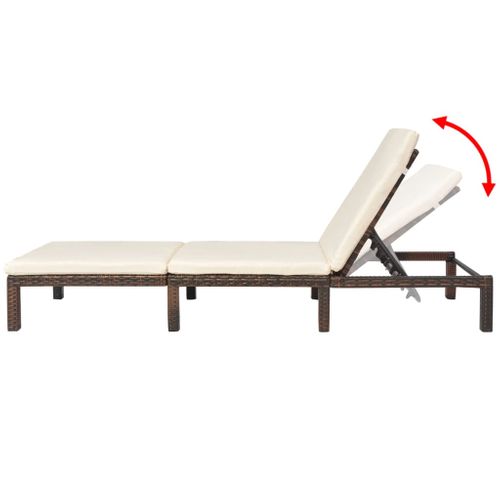 Transat Chaise Longue Bain De Soleil Lit De Jardin Terrasse Meuble D'extérieur Avec C