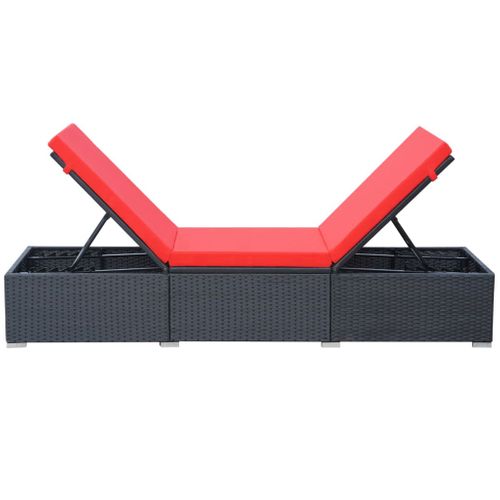 Transat Chaise Longue Bain De Soleil Lit De Jardin Terrasse Meuble D'extérieur Avec C