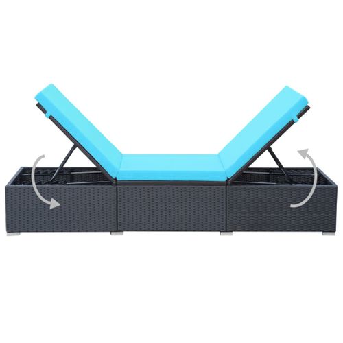 Transat Chaise Longue Bain De Soleil Lit De Jardin Terrasse Meuble D'extérieur Avec C