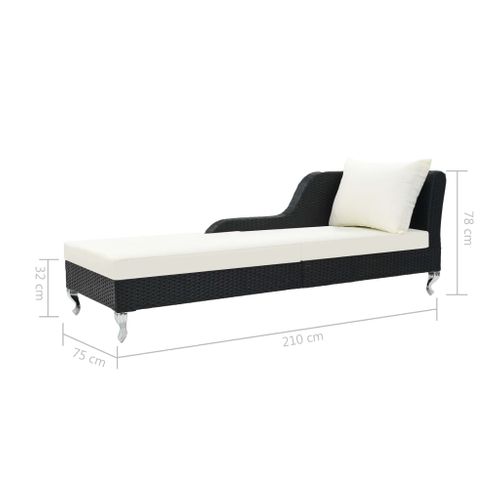 Transat Chaise Longue Bain De Soleil Lit De Jardin Terrasse Meuble D'extérieur Avec C