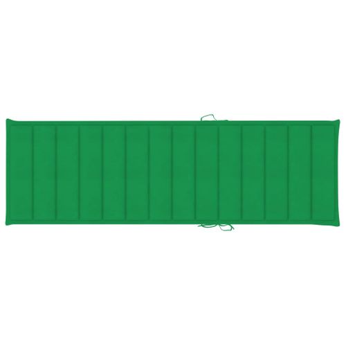 Transat Chaise Longue Bain De Soleil Lit De Jardin Terrasse Meuble D'extérieur Avec Coussin Vert