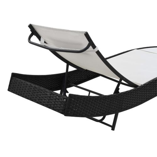 Transat Chaise Longue Bain De Soleil Lit De Jardin Terrasse Meuble D'extérieur Avec Oreiller Résine